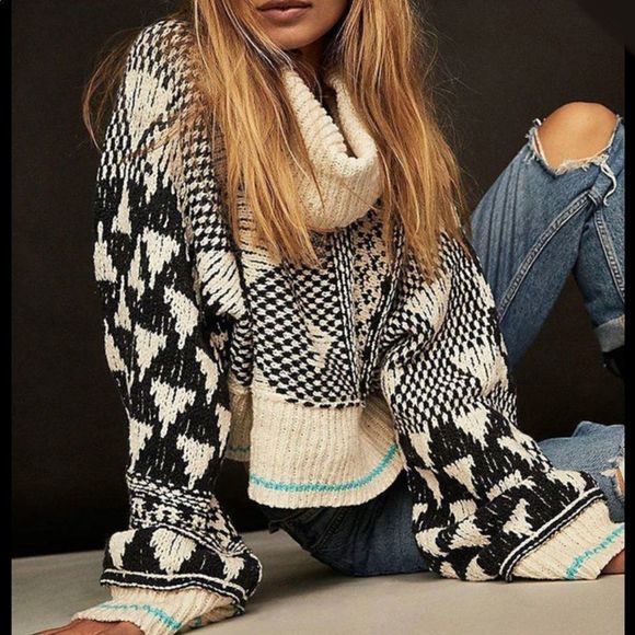 Free People Jupiter Pullover Falling Waters Combo M